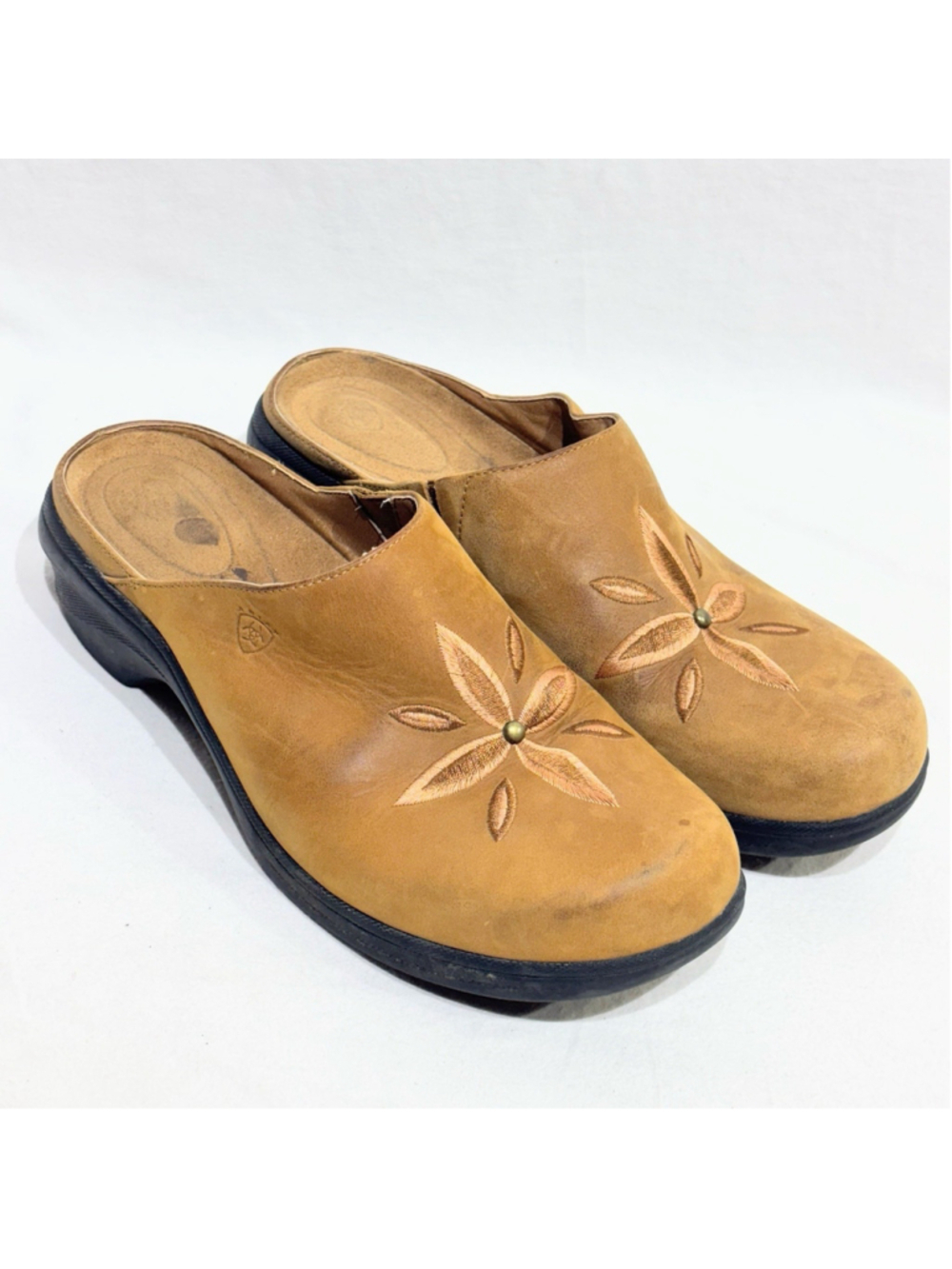 ARIAT Mules Clog slip on Light Brown Suede, Style 93965 Women’s Size 9.5B Boho